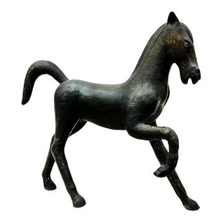 Monumental Mid-Century Solid Bronze Horse Sculpture For Sale