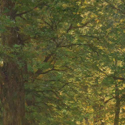 Textile Henri Houben, Landscape, 1950, Oil on Canvas For Sale - Image 7 of 13