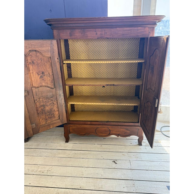 18th Century French Louis XV Solid Burl Walnut Period Chateau Armoires For Sale - Image 12 of 12