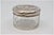 Acid-Etched Glass Bottle with Silver Lid and Floral Reliefs, in Good conditions.