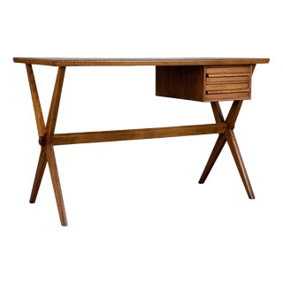 Vintage Writing Desk in Chestnut Wood by Italo Gamberini, Italy, 1940s For Sale