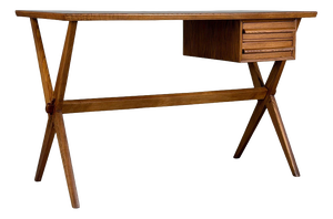 Vintage Writing Desk in Chestnut Wood by Italo Gamberini, Italy, 1940s