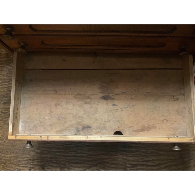 Antique Walnut Map or Sewing Cabinet For Sale - Image 9 of 11