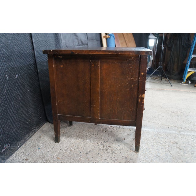 Antique Oak Executive School Teachers Office Library Writing Desk 54" For Sale - Image 6 of 15