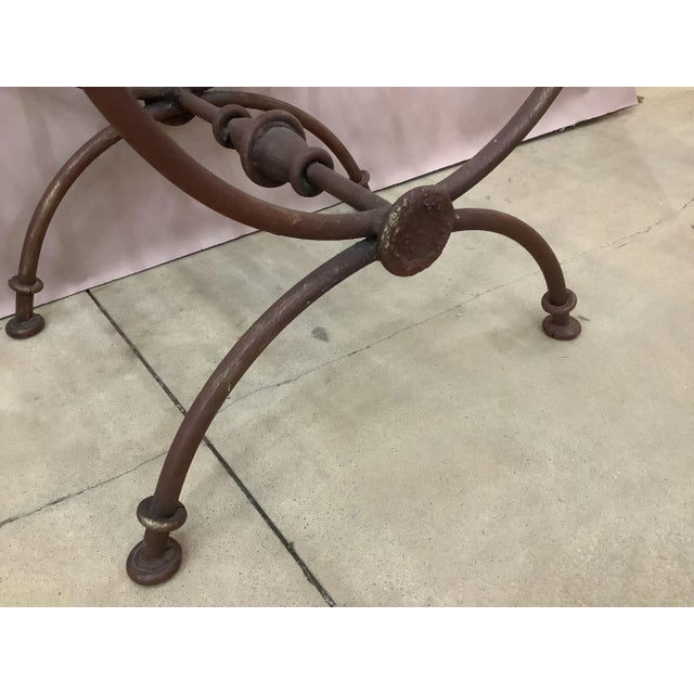 Mid-Century Modern Vintage X Form Iron Bench For Sale - Image 3 of 6