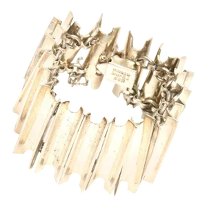 Vintage Sterling Silver Sculptural Cuff Bracelet Hallmarked