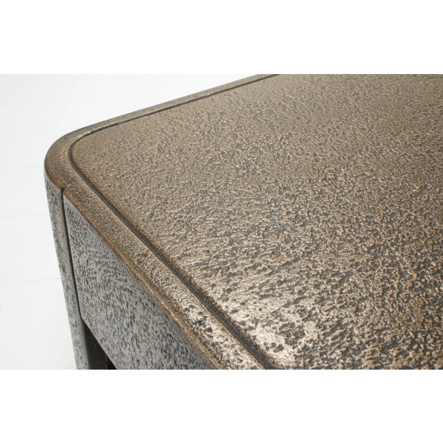 Mid-Century Modern Brutalist Faux Bronze Square Coffee Table, 1960s For Sale - Image 3 of 9
