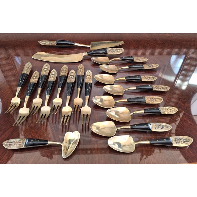 LastChance!Mid Century Siam Dessert Utensil Set for 8 - 20 Pieces For Sale In Seattle - Image 6 of 12