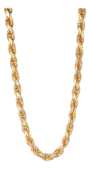 14 Karat Yellow Gold 25 Gm, Rope Chain Necklace, 22 Inch Long