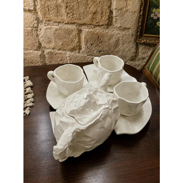 "Axis" Tea Set by Carol McNicoll for Axis Design, circa 1988-1990 A rare white porcelain tea set from the Axis series,...