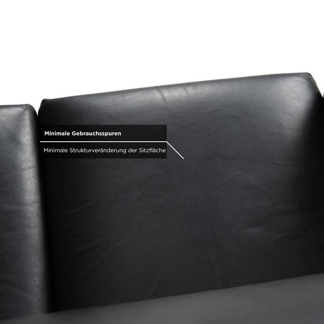 Animal Skin Leather Aura Three-Seater Sofa in Black by Paolo Piva for Wittmann For Sale - Image 7 of 13