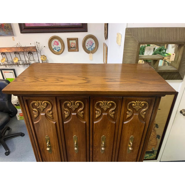 Mid 20th Century 20th Century Spanish Renaissance Revival Style Oakwood Dresser For Sale - Image 5 of 13