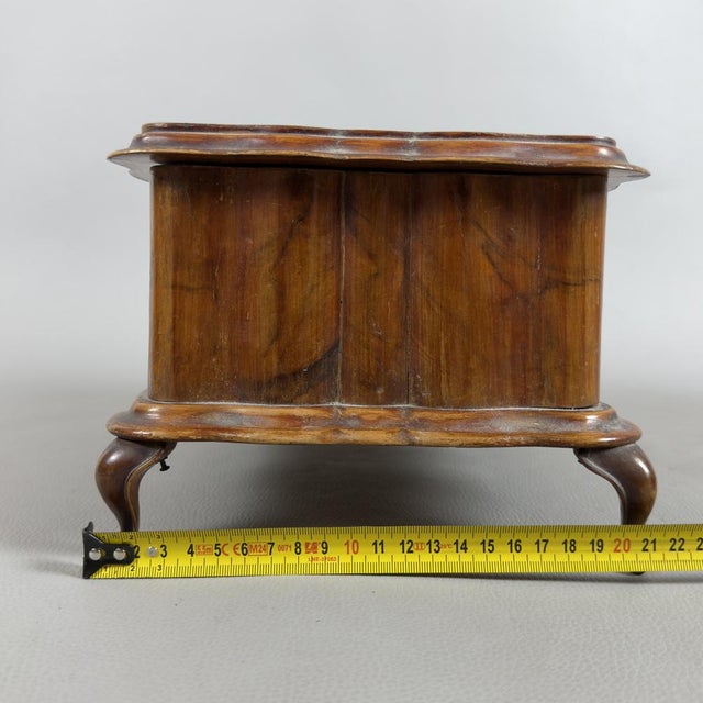 Chippendale Jewelry Box in Padded Burl Wood For Sale - Image 11 of 13