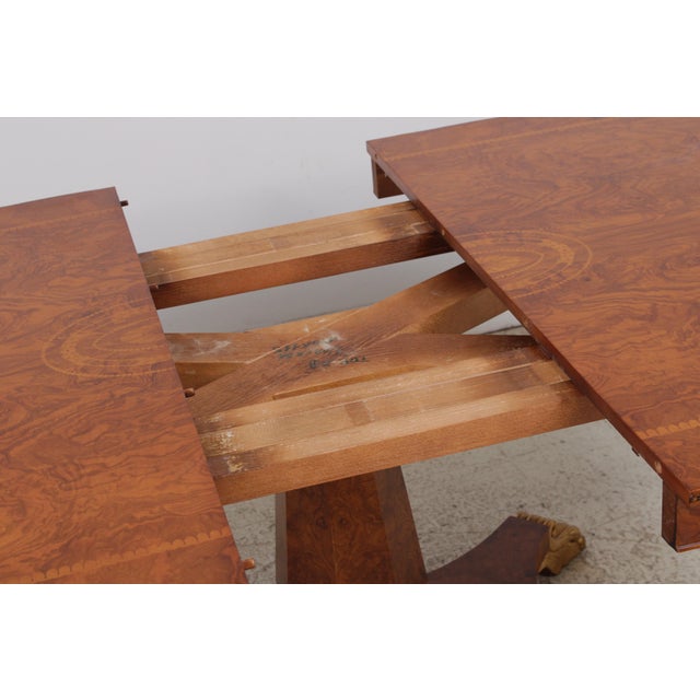 Italian Style Inlaid Pedestal Dining Table For Sale - Image 14 of 18
