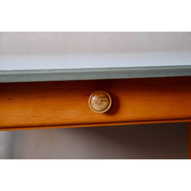 Beige Vintage Formica Table with Compass Legs, 1960s For Sale - Image 8 of 18