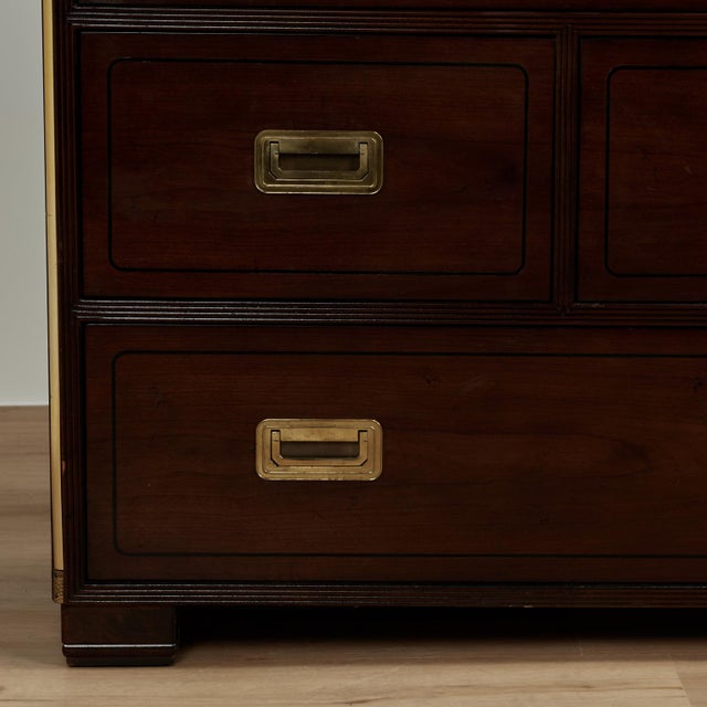 Mid Century Campaign Style Chest of Drawers by Baker For Sale - Image 11 of 14