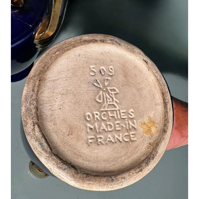 Pair of 1920s Orchies Ceramics Factory French Art Deco Ceramic Vases For Sale - Image 10 of 12