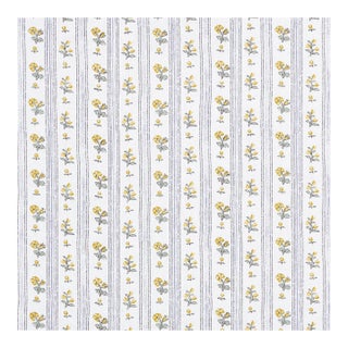 Schumacher Cabanon Stripe Fabric in Jaune For Sale