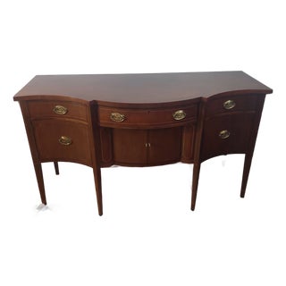 Mid-Century Baker Furniture Mahogany Federal Serpentine Sideboard Buffet For Sale