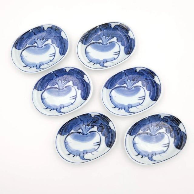 Blue Set of Six Imari Pickle Dishes, Japan Circa 1950 For Sale - Image 8 of 8