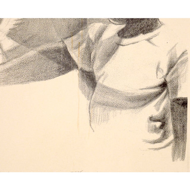 "And Search for Peace" - Rare Signed Figurative Lithograph in Ink on Paper by Eugene Hawkins For Sale - Image 4 of 6