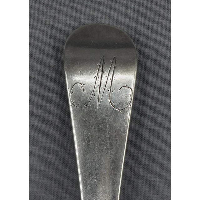1798 Old English pattern sterling silver tablespoon, by Peter & Ann Bateman, London. "M"monogram. Fine condition with...