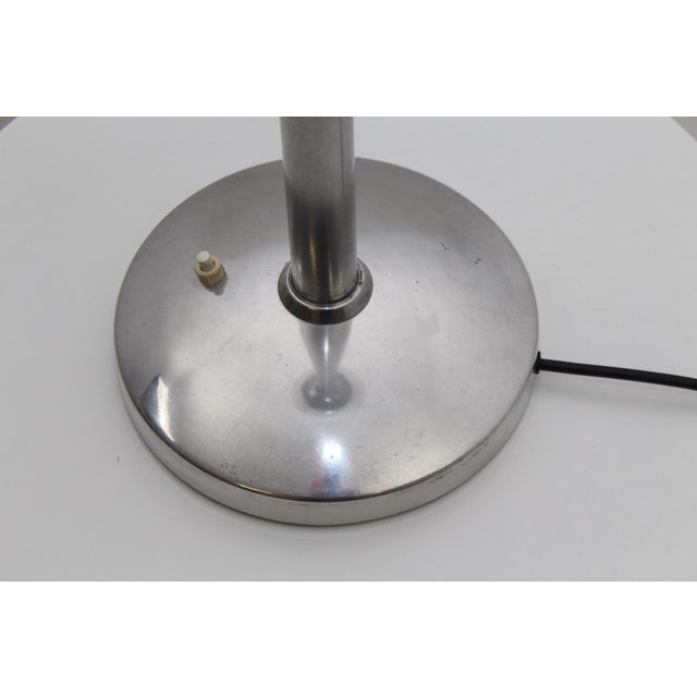 Art Deco Aluminum & Opaline Glass Table Lamp, 1930s For Sale - Image 12 of 18