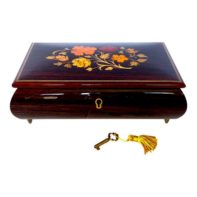 Italian Reuge Music Box With Key For Sale