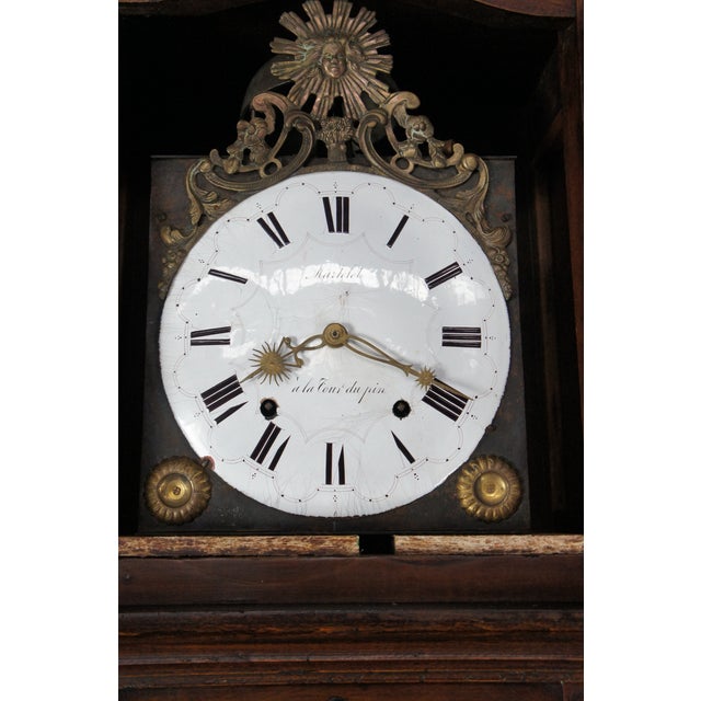 18th Century French Oak Country Vaisselier Buffet Hutch Cupboard W Clock For Sale - Image 9 of 12