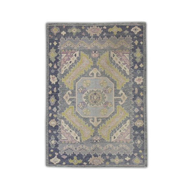 Textile Early 21st Century Modern Turkish Oushak Runner 5'1" X 7'6" For Sale - Image 7 of 7