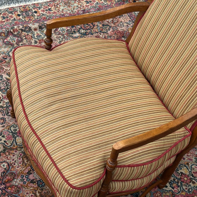 Brown Highland House Genevieve French Country Bergere Lounge Chair For Sale - Image 8 of 12