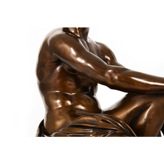 Brown Grand Tour 19th Century Italian Bronze Sculpture Ludovisi Mars After Antique For Sale - Image 8 of 17