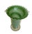 A stunning vintage Murano art glass vase in a flared trumpet form, featuring a luminous mint-green spiral design and...