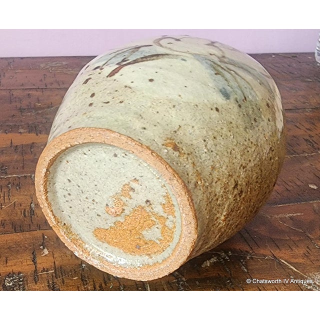 Stone Gray Vintage Hand Thrown Studio Stoneware Art Vase, Possibly Japanese, 1970s For Sale - Image 8 of 9
