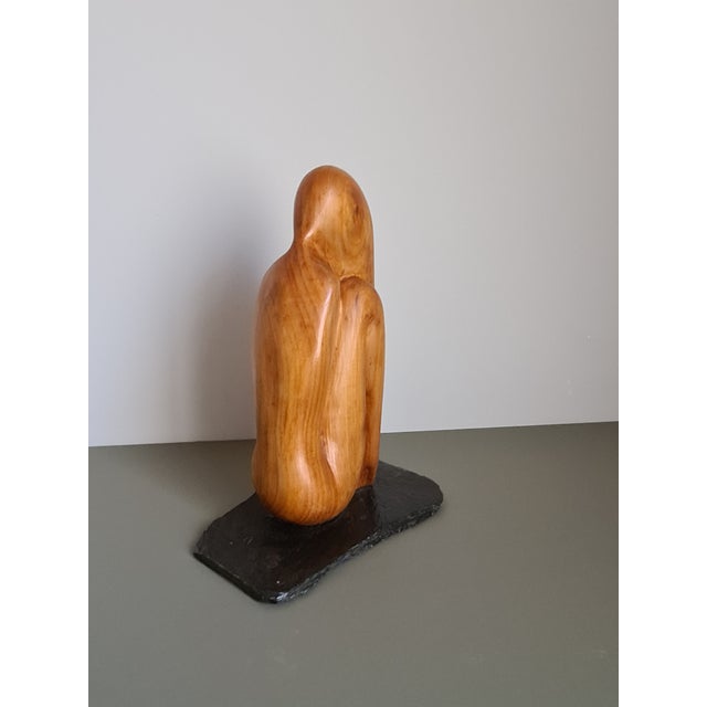 Mid-Century Minimalist Abstract Art Wooden Sculpture, 1970s For Sale - Image 3 of 11