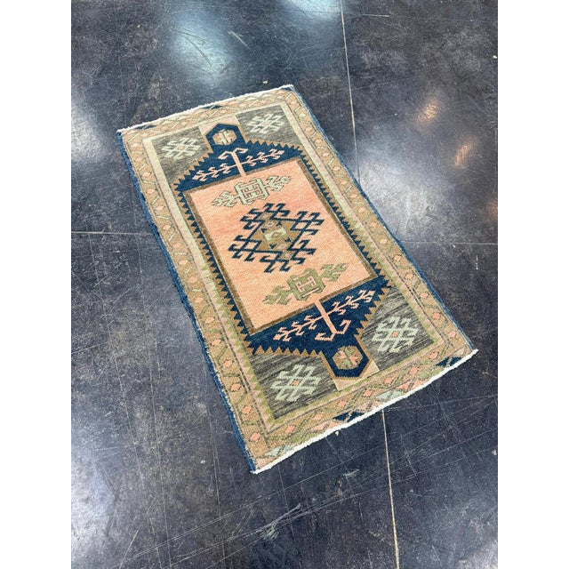 Turkish Mini Rug Oriental Hand Knotted Vintage Rug 1'9" x 3' #17909 For Sale In Houston - Image 6 of 8