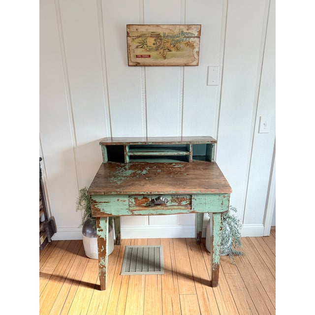 Antique Industrial Pine Desk For Sale - Image 15 of 15