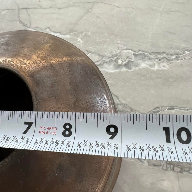 Ceramic Sculptural Handmade Copper Pottery Signed For Sale - Image 7 of 8