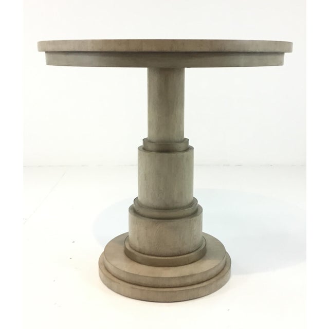 Thomasville Transitional Orita Primavera Wood Round Lamp/Side Table