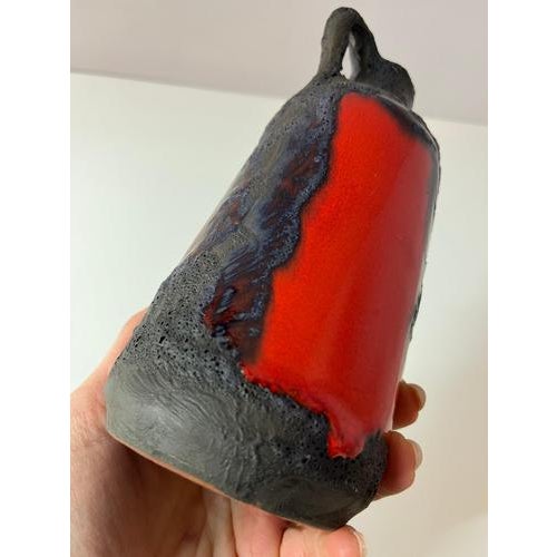 Ceramic Red and Brown Fat Lava Vase from Marei Keramik For Sale - Image 7 of 11