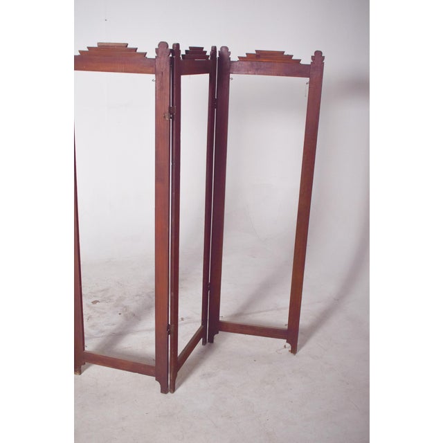 Art Deco Portuguese Wooden Folding Screen Frame, 1930 For Sale - Image 6 of 9