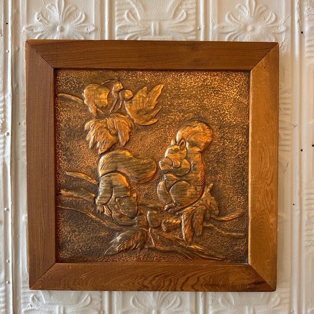 Rustic Vintage Hand Hammered Copper Wall Art For Sale - Image 3 of 4