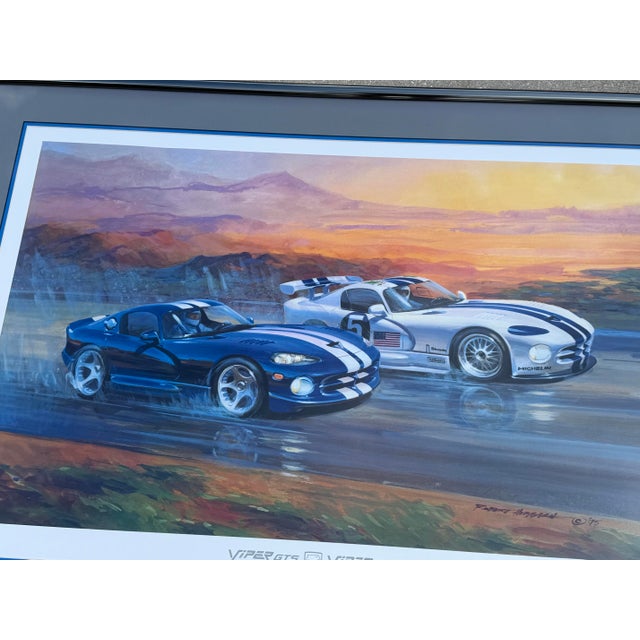 Vintage 1996 Dodge Viper Owners Invitational Framed Poster For Sale - Image 9 of 11