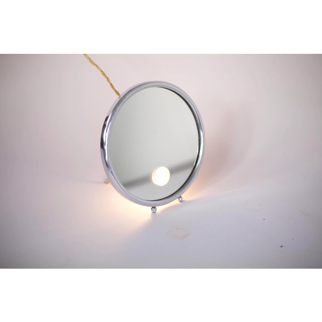 French Silver Illuminating Mirror, 1950s For Sale - Image 11 of 14