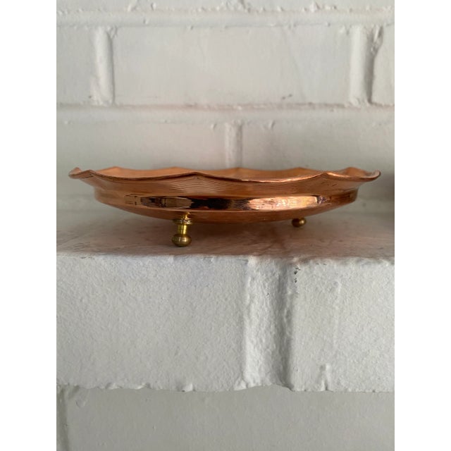 A Pair of Vintage Moroccan Copper Serving Plates. Handcrafted made of Copper. Excellent Condition.