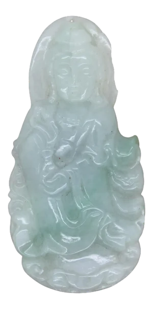 Jade Sitting Kwan Yin - Bodhisattva - Goddess of Mercy Jade Pendant