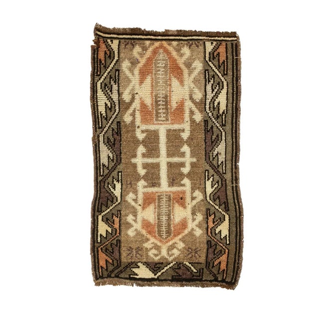 Muted Vintage Mini Rug & Door Mat For Sale - Image 4 of 4