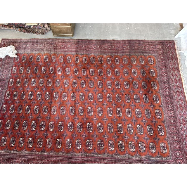 Mid-Century Modern Vintage Handwoven Bokhara Wool Rug, Turkmenistan, 1960s For Sale - Image 3 of 18