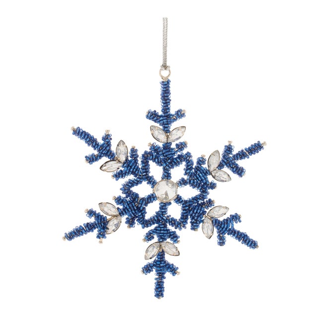 Kenneth Ludwig Chicago Beaded Metal Snowflake Ornament (Set of 12) For Sale - Image 4 of 5