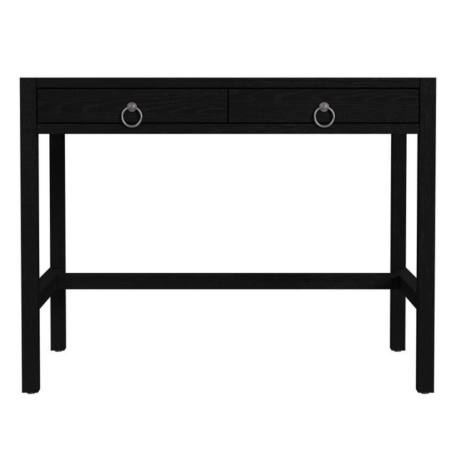 Spritely Home Accent Furniture Lark 40 in. W Rectangular Wood 2 Drawer Writing Desk, Washed Black For Sale - Image 4 of 8